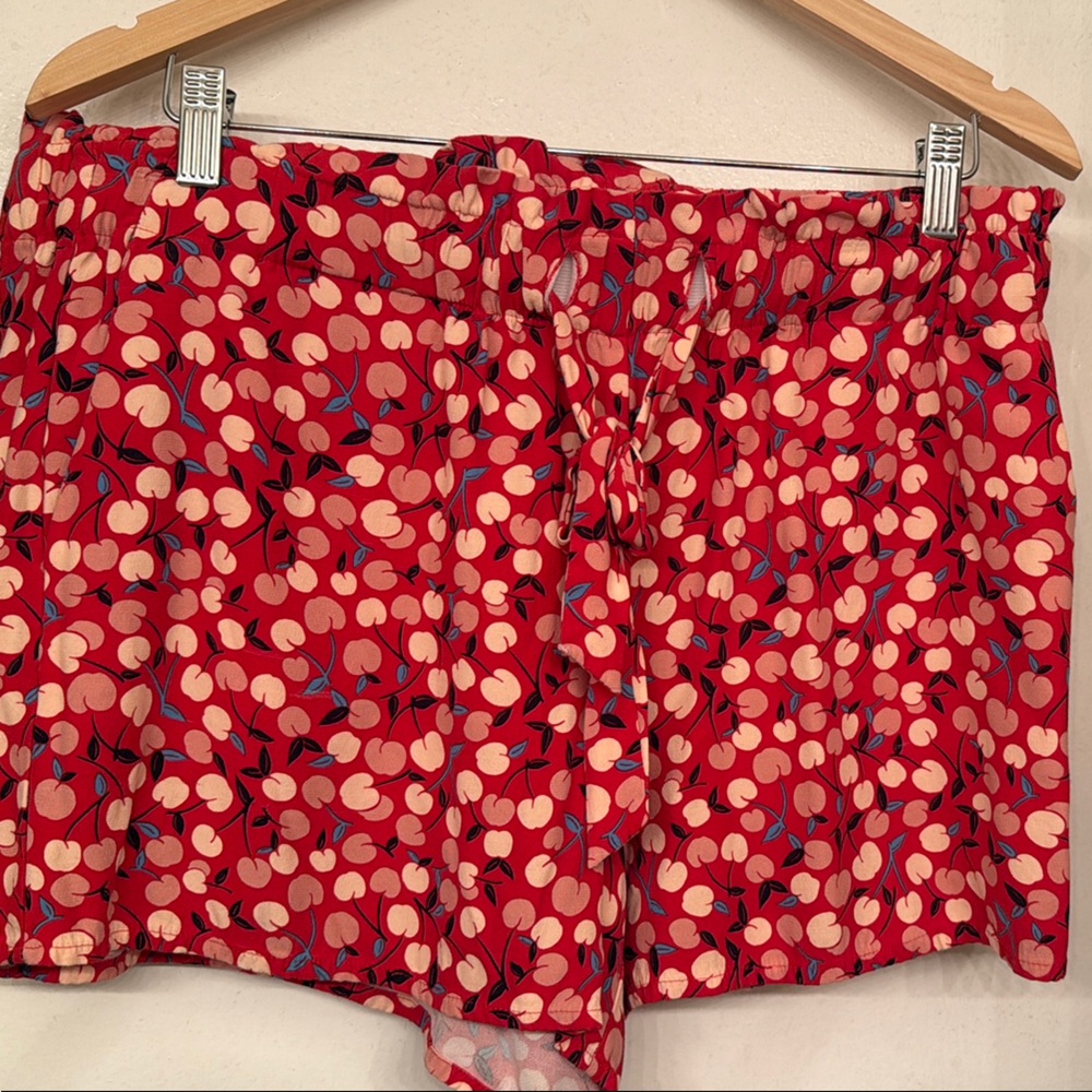 Loft Red Patterned Shorts